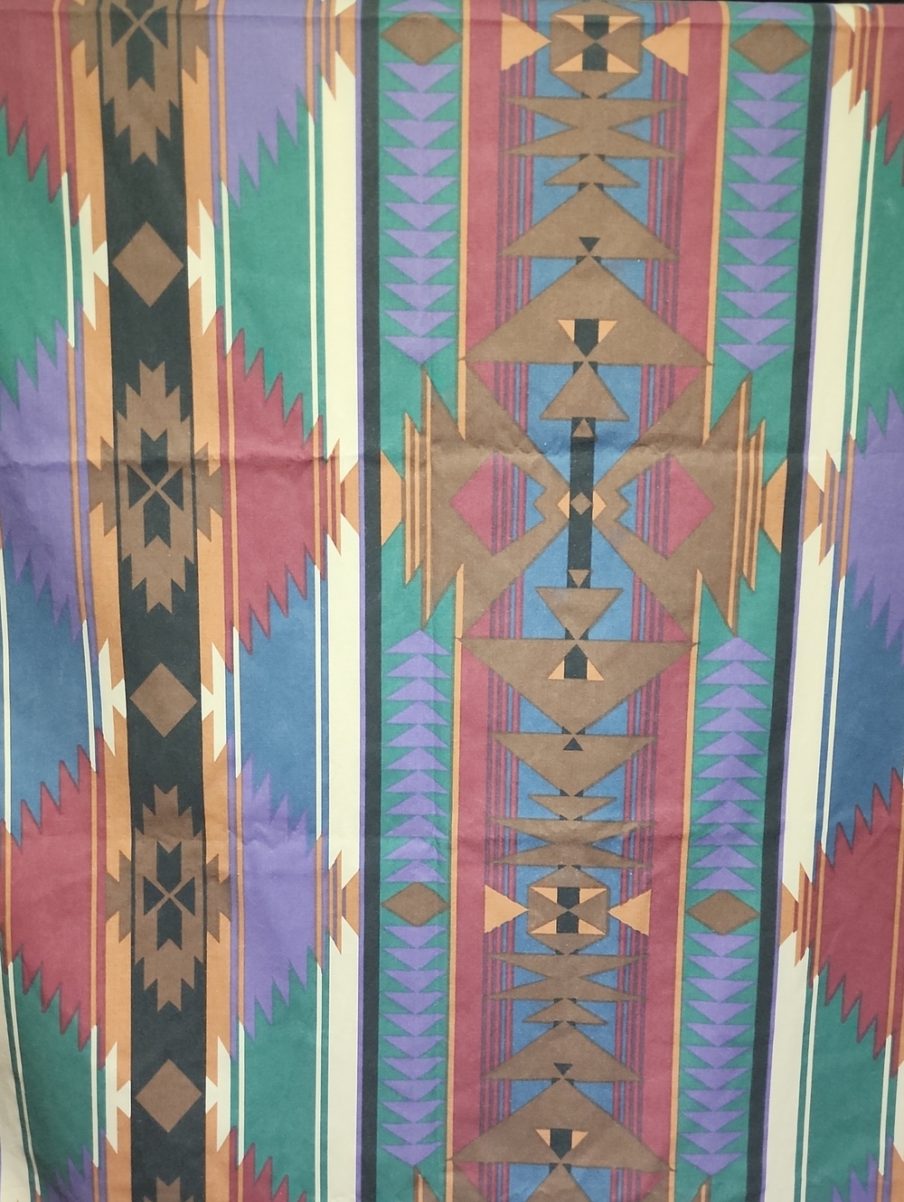 Crafter Special Southwestern Geometric Print Fabric Teal, Purple, Rust, Brown